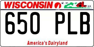WI license plate 650PLB