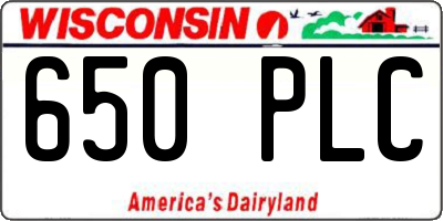 WI license plate 650PLC