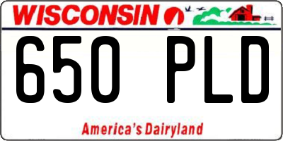 WI license plate 650PLD