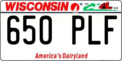 WI license plate 650PLF