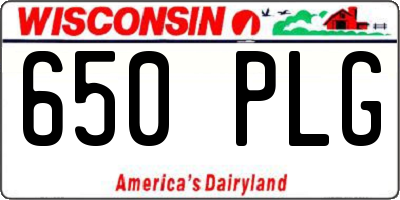 WI license plate 650PLG