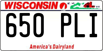 WI license plate 650PLI