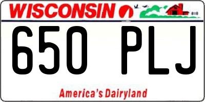 WI license plate 650PLJ