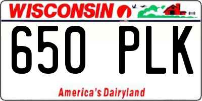 WI license plate 650PLK