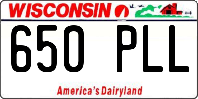 WI license plate 650PLL