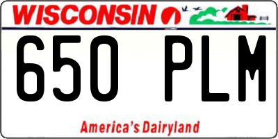 WI license plate 650PLM