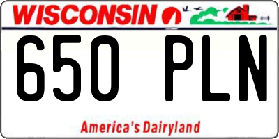 WI license plate 650PLN