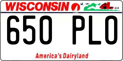 WI license plate 650PLO