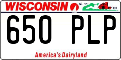 WI license plate 650PLP