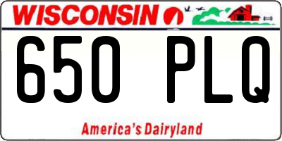 WI license plate 650PLQ