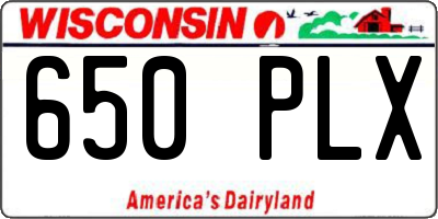 WI license plate 650PLX