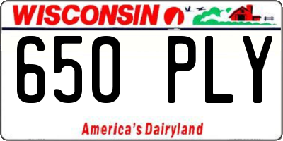 WI license plate 650PLY