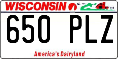 WI license plate 650PLZ