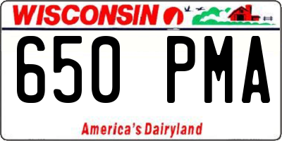WI license plate 650PMA