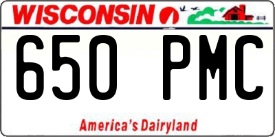 WI license plate 650PMC