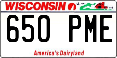 WI license plate 650PME