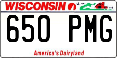 WI license plate 650PMG