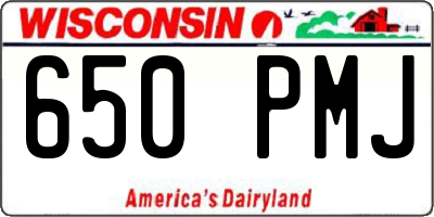 WI license plate 650PMJ