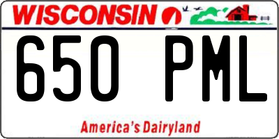 WI license plate 650PML