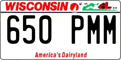 WI license plate 650PMM