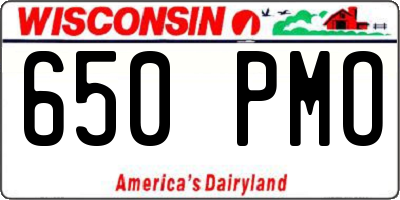 WI license plate 650PMO