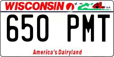 WI license plate 650PMT