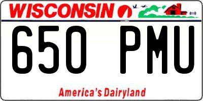 WI license plate 650PMU