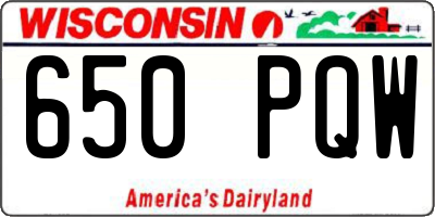 WI license plate 650PQW