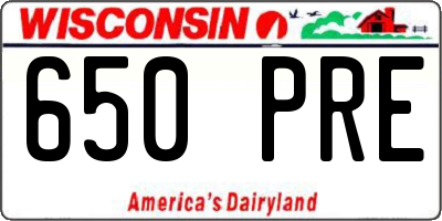 WI license plate 650PRE