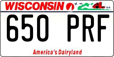 WI license plate 650PRF