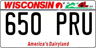 WI license plate 650PRU