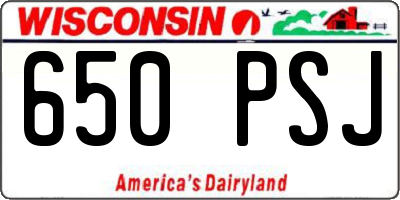 WI license plate 650PSJ
