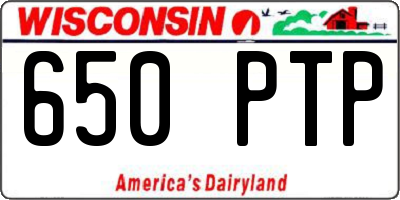 WI license plate 650PTP