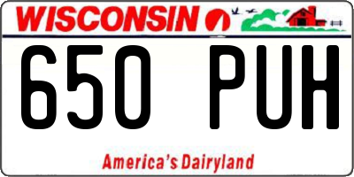 WI license plate 650PUH