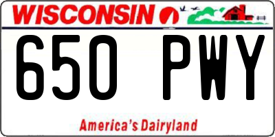 WI license plate 650PWY