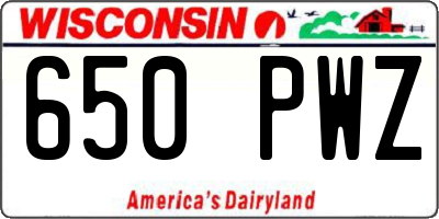 WI license plate 650PWZ
