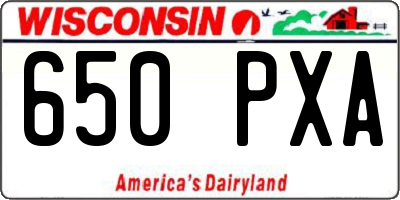 WI license plate 650PXA