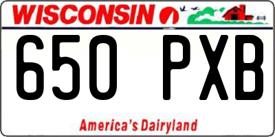 WI license plate 650PXB