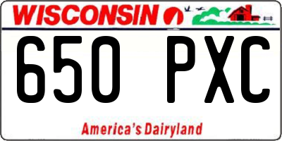 WI license plate 650PXC