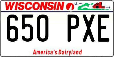 WI license plate 650PXE