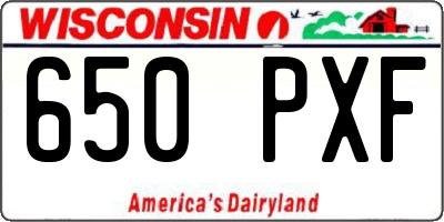 WI license plate 650PXF