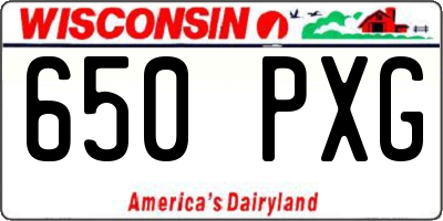 WI license plate 650PXG