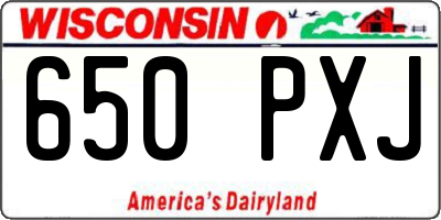 WI license plate 650PXJ