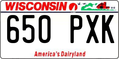 WI license plate 650PXK