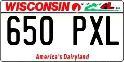 WI license plate 650PXL
