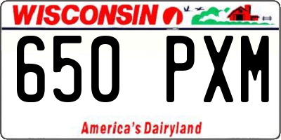 WI license plate 650PXM