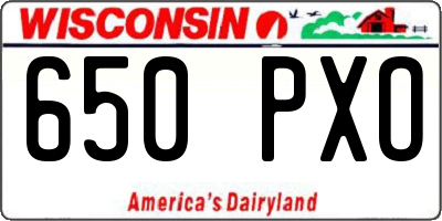 WI license plate 650PXO