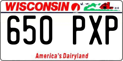 WI license plate 650PXP