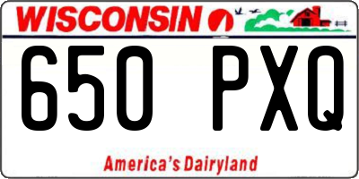 WI license plate 650PXQ