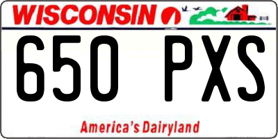WI license plate 650PXS